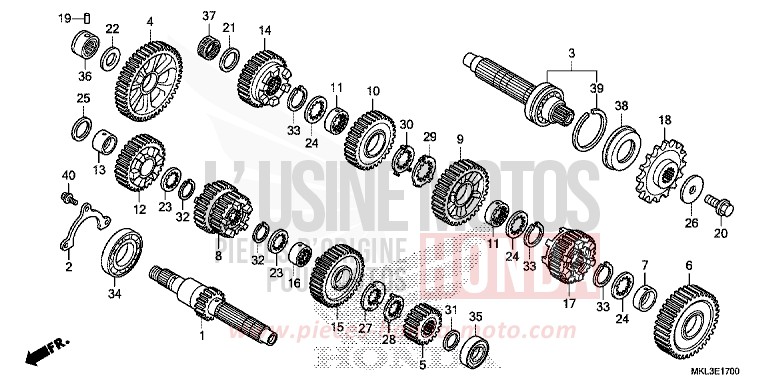 GETRIEBE (NC750XA) von NC750X "Meca" GLINT WAVE BLUE METALLIC (B197) von 2020